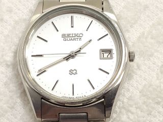 Vintage Seiko Sq Date Watch 4 Jewels Silver Dial Stainless Steel Luminous Hands