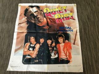 Vintage 1984 Quiet Riot 24 " X 24 " Wall Art Fabric Tapestry Poster By Rock Art.