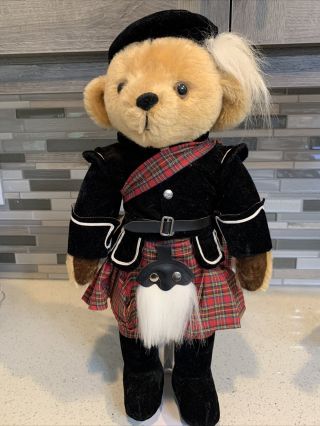 Harrods 18 " Scottish Highlands Teddy Bear Plush Stuffed Bear By Merrythought