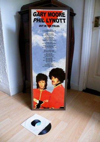 Phil Lynott And Gary Moore Out In The Field Poster Lyric Sheet,  Thin Lizzy