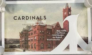 Ryan Adams And The Cardinals Concert Poster Murat Indianapolis 10 - 02 - 2008 Rare