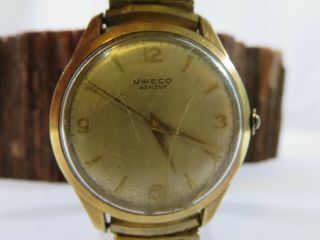 Vintage Uweco Universal Geneve Swiss Gold Plate Mens Watch Repair Wb1