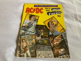 Ac/dc Rare Vintage Book The Years With Bon Scott Best Of Their High Energy Hits