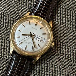 Vintage Mens Timex Automatic Gold Tone Day Date 48861 10977 Running