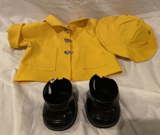Build A Bear Yellow Rain Coat & Hat Rainy Day Teddy Clothes Outfit