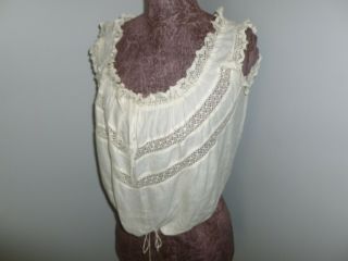 Antique Camisole Victorian Edwardian Corset Cover Camisole Blouse Lace