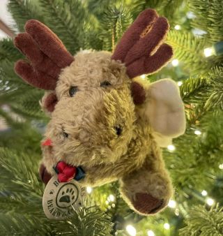 Vintage 1990 Boyds Bears Mercer Moose Christmas Plush Angel Ornament W/tags 6 "