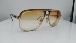 Vintage Brown Gold Metal Pilot Sunglasses Frames Only Japan