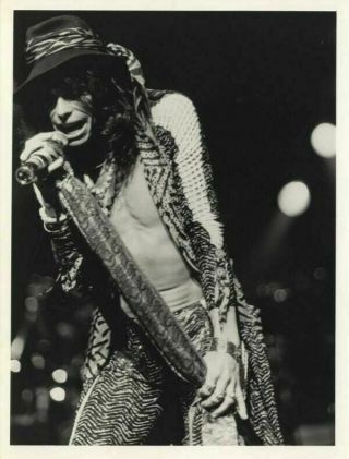 Aerosmith Steven Tyler Open Shirt Bare Chest Concert Vintage 6x8 Stamped Photo