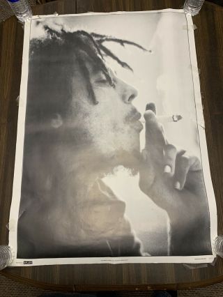 Vintage 1990 Bob Marley Poster Mellow Mood 36”x25”