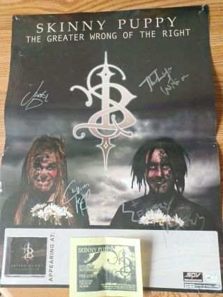 Skinny Puppy Greater Wrong Of The Right Signed Promo Poster Ogre Ohgr