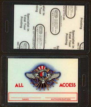 Vintage Laminated Otto 1982 Grateful Dead All Access Tour Backstage Pass