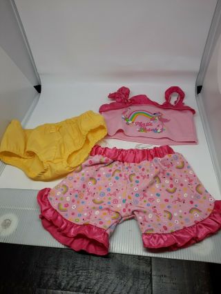 Build A Bear Outfit Set Bab Myrtle Beach Pajamas,  Yellow Panties Clothes