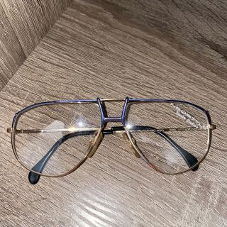 Vtg Neostyle Academic 420 Eyeglasses Made In Germany 80s Aviators Blue/gold