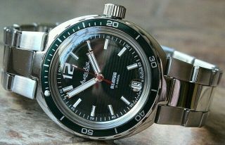 Vostok Amphibian Neptun Mechanical Automatic Diver Russian Wrist Watch 960758
