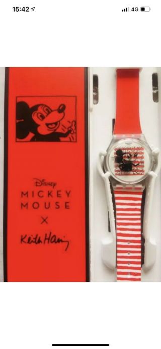 Swatch X Disney X Keith Haring Electric Mickey Watch Limited Edition Rare