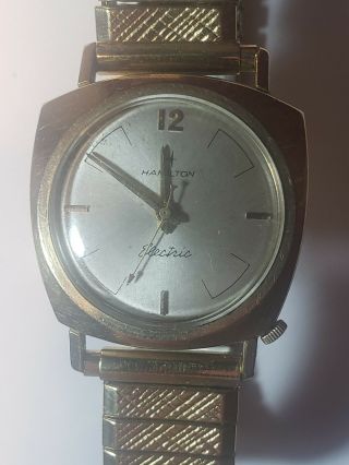 Vintage Deco Hamilton Electric 10k Gold Filled Mens Wrist Watch