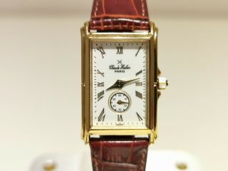 Vintage Luxury Tank Swiss Ladies Gold Plated Quartz Watch " Claude Helier " Paris