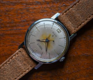 Vintage Elgin 27 Jewel Automatic Stainless Steel Watch American Made Luminous