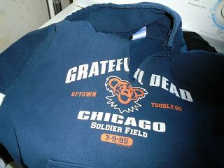 Grateful Dead Soldier Field Chicago 7/9/95 Hoodie Medium Preworn Uptown Toodleoo