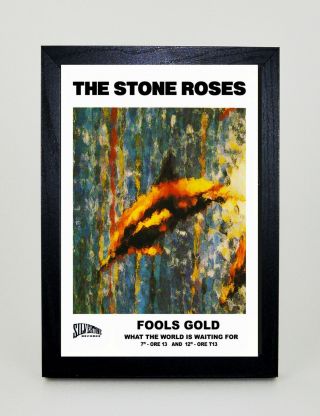 Stone Roses Fools Gold Vintage Style Framed A3 Poster Print Made In Uk