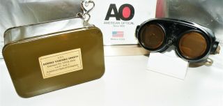 Nos Wwii & Korean War American Optical Polaroid Variable Density Goggle Box 9 Rb