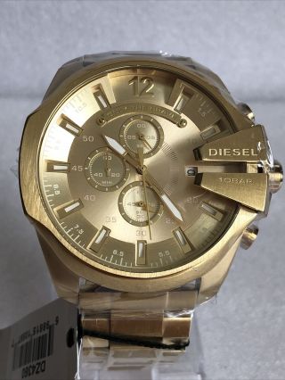 Diesel Mens Dz4360 Mega Chief Gold Chronograph Quartz Watch.