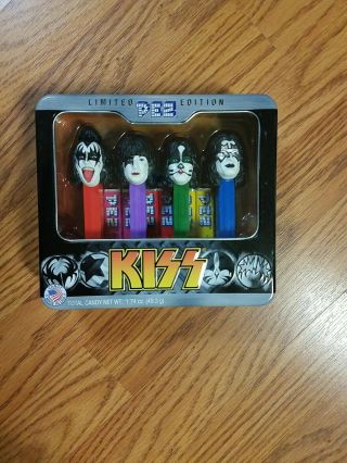 Kiss Limited Edition Pez 4pc Set In Collectors Tin.  Nib 2012.