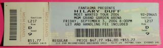Hilary Duff Most Wanted Tour Ticket,  Mgm Las Vegas Sept 3 2004
