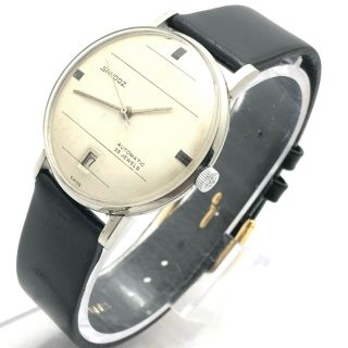 Vintage Mens Sandoz 33mm Automatic Date Swiss 25 - Jewels Made Wrist Watch B4789