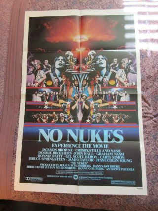 No Nukes 1980 Concert Film Promo Poster 27 " X 41 "