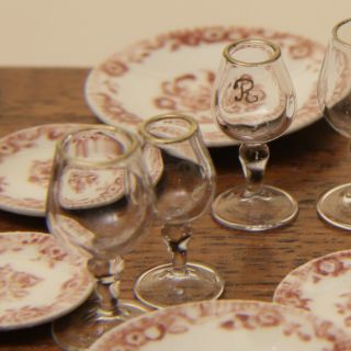 Jean Tag brown & white porcelain dining set - Miniature Dollhouse - 1:12 scale 6