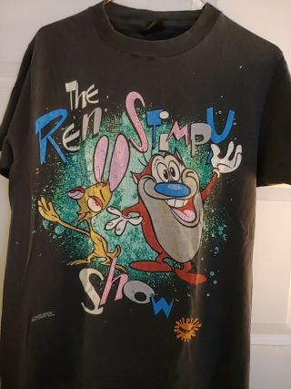 Vintage The Ren And Stimpy Show 1991 Nictoons X Mtv T - Shirt