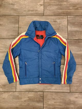 Vintage 1970s 80s White Stag Ski Racer Jacket Coat Medium M Stripes Rare