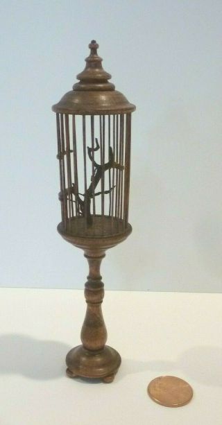 David Krupick Dollhouse Miniature Birdcage - Hand Crafted & Signed Exquisite