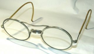 Vintage Willson Safety Glasses Round Clear Lenses Cable Temples Antique