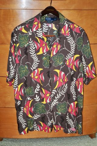 Polo Ralph Lauren Retro Vintage Hawaiian Hawaii Aloha Shirt Xxl