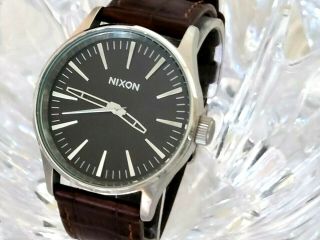 Nixon Sentry 38 Brown Dial / Brown Leather Strap Watch A377 2290 (307)