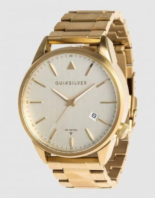 Quiksilver Mens The Timebox Metal 48mm Surf Watch - Eqywa03026 Gold Rrp $229.  99