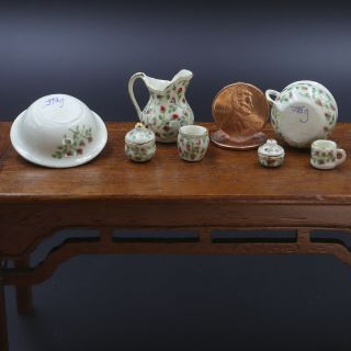 Jean Tag vintage porcelain rose Boudoir Set - Miniature Dollhouse - 1:12 scale 3
