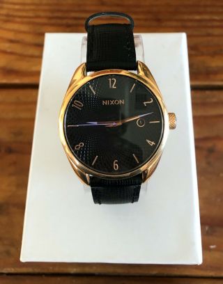 Nixon Bullet Black And Rose Gold W/ Black Geometric Face Watch - Nwot