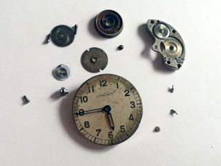 Vintage Longines 1268n Movement And Dial - Parts