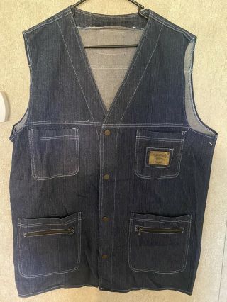 Vtg Karl Kani Jeans Dark Blue JEAN Denim Vintage 90s Hip Hop Vest Size 2XL 2pac 2