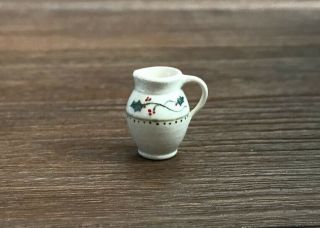 Igma Artisan Jane Graber Miniature Stoneware Holly - Pattern Water Pitcher 1:12