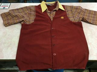 Vintage Burger King Employee Uniform Shirt Corduroy Unisex - Size Medium