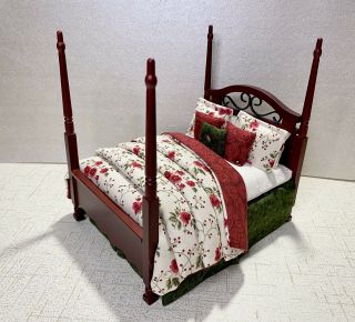 Four Poster Bed Artisan Custom Dollhouse 1:12 Bedroom Furniture Miniature Lane