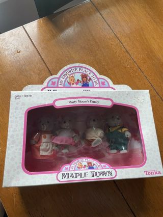 Vintage 1987 Sylvanian Maple Town Marty Mouse Family Rare Calico Critters