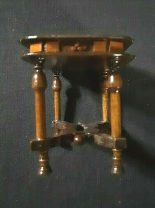 Vintage Dollhouse Miniature Library / Side Table by IGMA Artist Judith Shellhaas 2