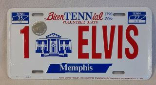 Elvis Presley Memphis Tenn License Plate Tag 1 - Elvis Bicentennial