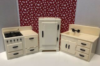 Renwal Deluxe Kitchen Appliances Vintage Dollhouse Furniture Ideal 1 1/2 " Scale